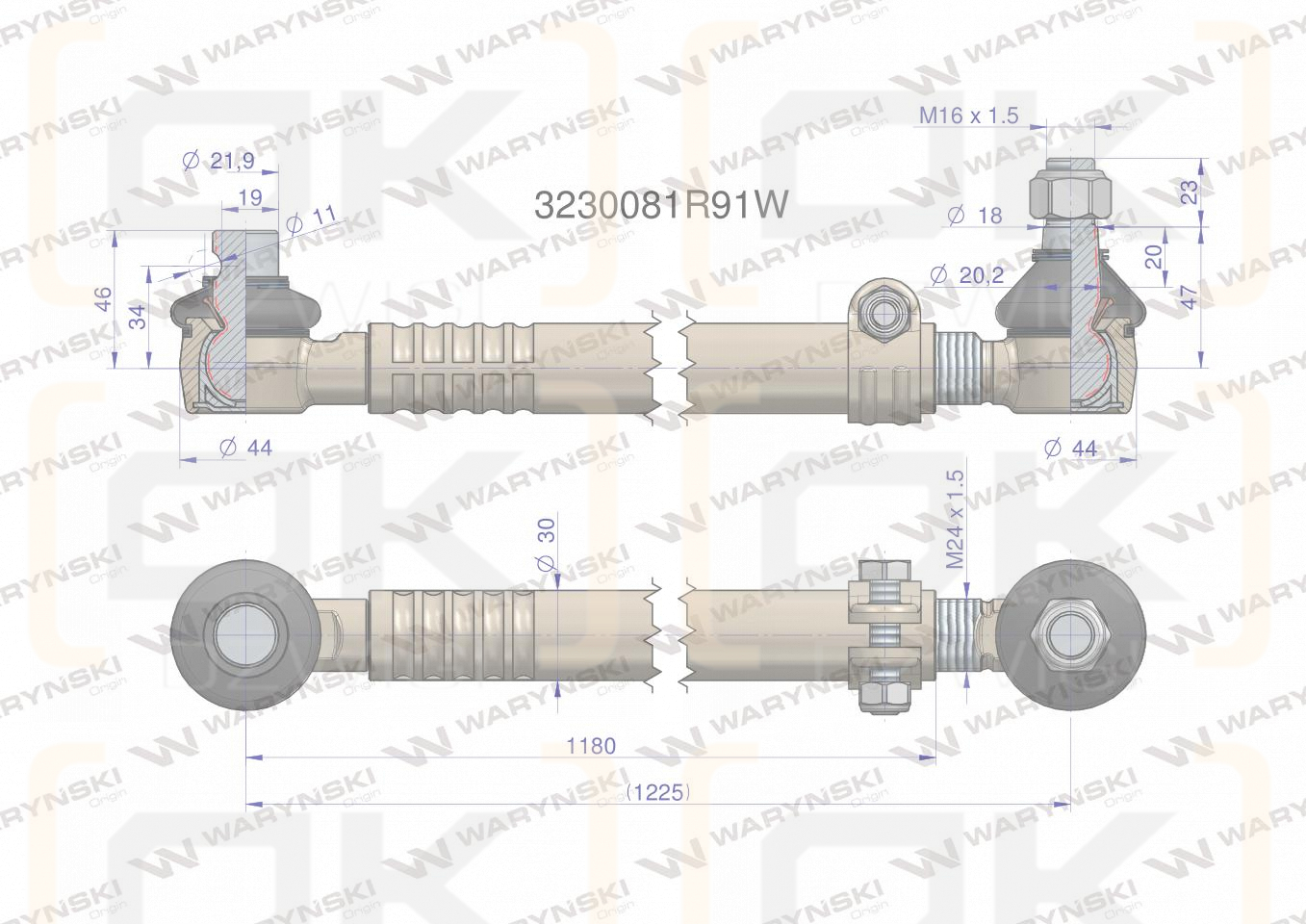 Drążek kierowniczy kompletny 3230081R91 WARYŃSKI
