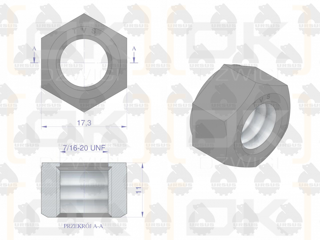 Nakrętka śruby korbowodu MF-3 33221327 ORYGINAŁ URSUS (sprzedawane po 10 szt )