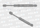 Siłownik  drzwi L max. 256mm 3385316M90P MASSEY FERGUSON POLMO