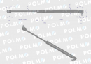 Siłownik tylnej szyby L max. 785mm 3389556M1P MASSEY FERGUSON POLMO