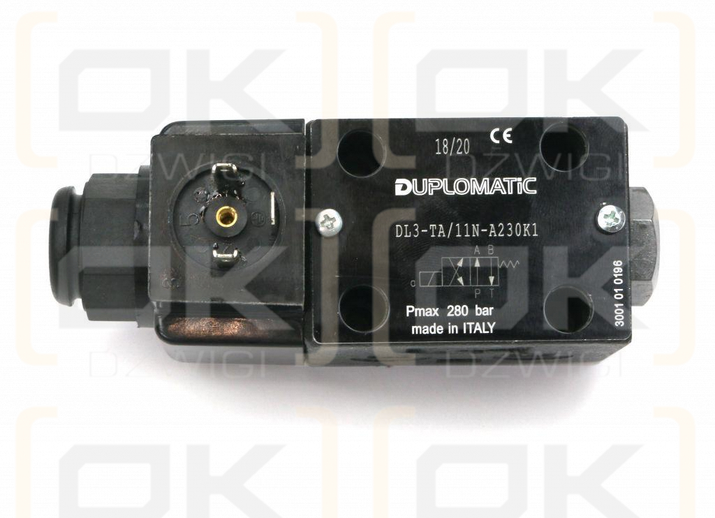 Rozdzielacz (elektrozawór) DL3-TA02/11N-A230K1 230V AC Compact 280bar, 50l/min Duplomatic