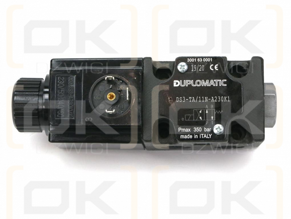 Rozdzielacz (elektrozawór) DS3-TA02/11N-A230K1 230V AC Heavy 350bar, 100l/min Duplomatic