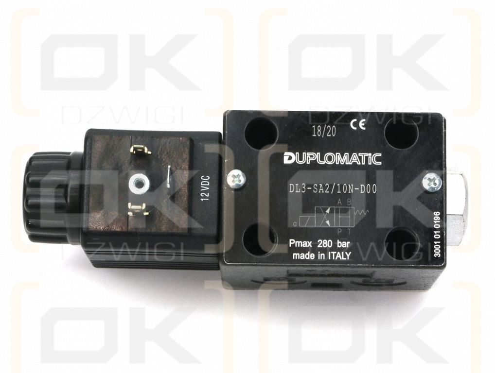 Rozdzielacz (elektrozawór) DL3-SA2/10N-D12 12V DC (cewka x 1) Compact 280bar. 50l/min (do Opryskiwacza) Duplomatic