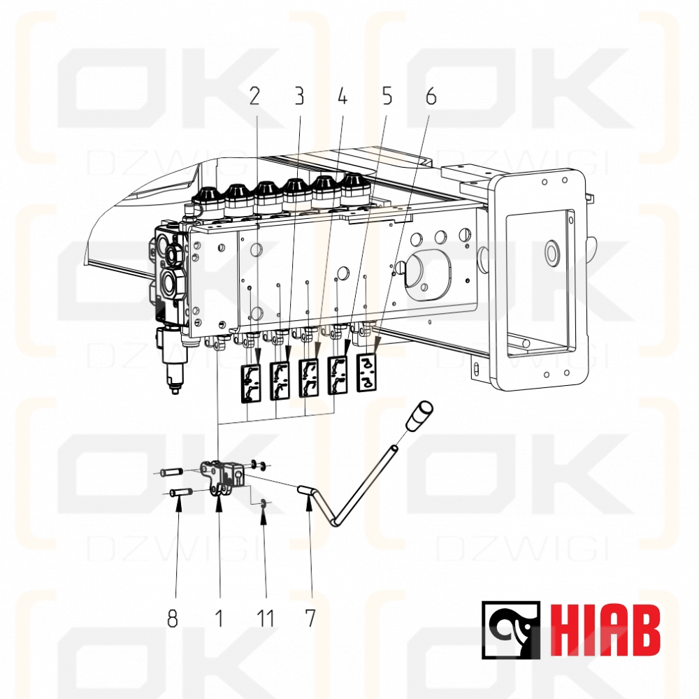 Dźwignia Hiab pręt