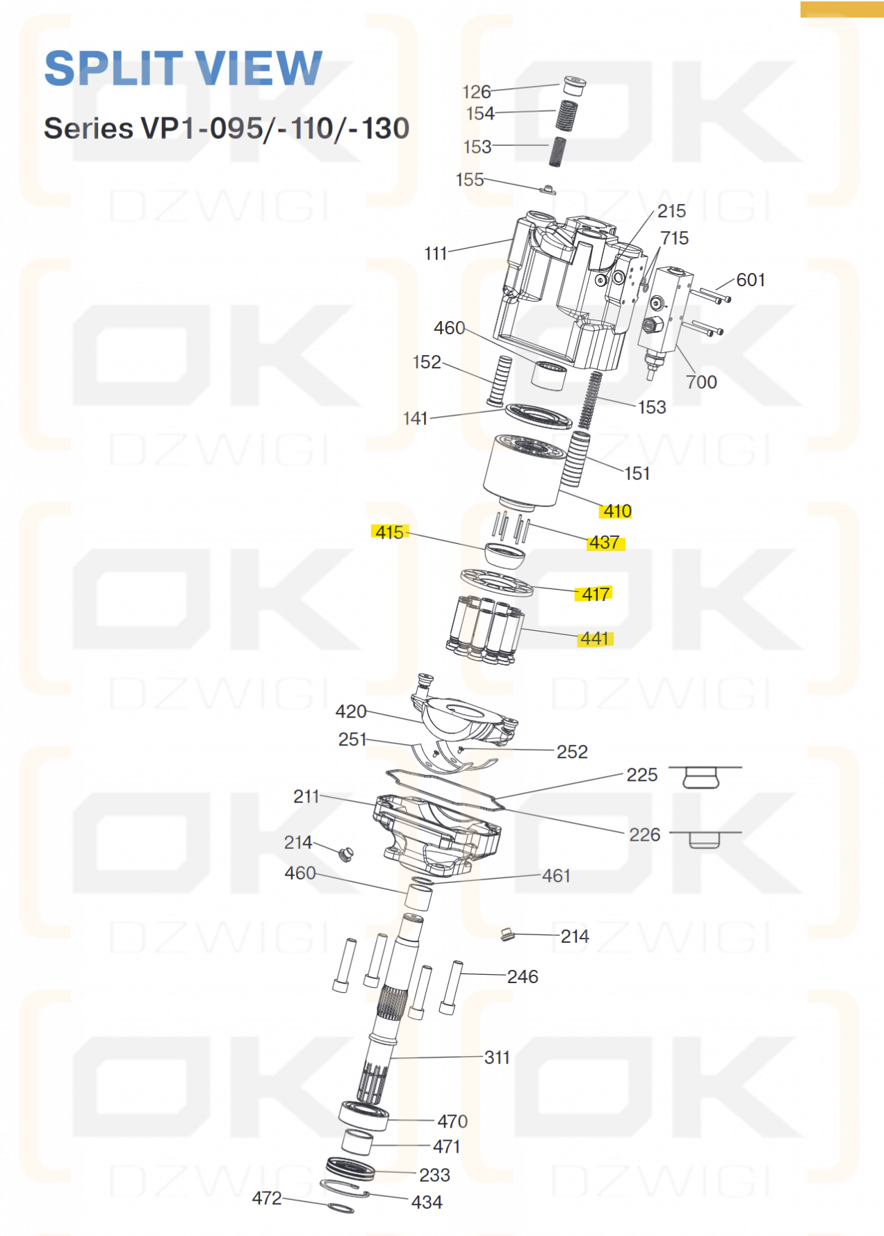 CYLINDER BARREL ASSY VP1-095 RESERVDEL