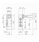 Válvula neumática Camozzi 5/3 CO; G 1/8 "; monoestable; operación manual