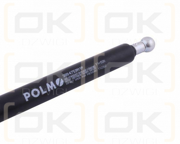 Siłownik szyby przedniej tylnej drzwi L max. 485mm 3804759M1P MASSEY FERGUSON POLMO