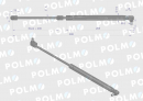 Siłownik szyby przedniej tylnej drzwi L max. 486mm 3904695M1P MASSEY FERGUSON POLMO