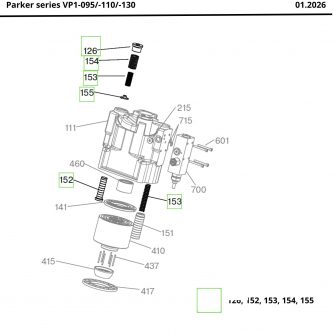 Parker VP1-095/-110/-130 Pump Piston Kit - Small