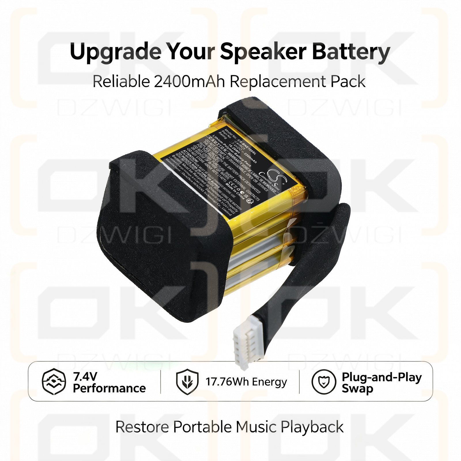 Replacement Battery for Bang & Olufsen Beosound Explore Portable Speaker / C406C3 2200 mAh Li-Polymer 7.4 V (Cameron Sino)
