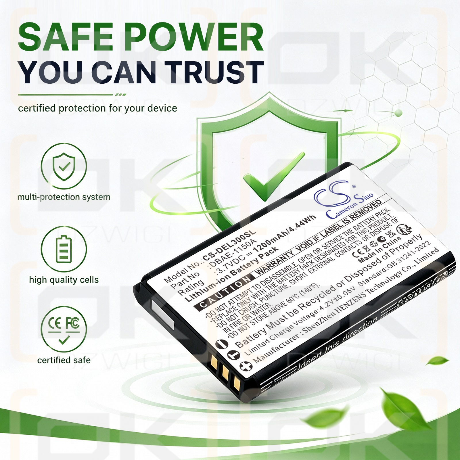 Bateria zamienna do Doro Leva L10 / DBAE-1150A 1200 mAh Li-ion 3.7 V (Cameron Sino)