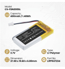Batería de repuesto para Fender F02-2311300/000 / LiPP537234 400 mAh Li-Polímero 3,7 V (Cameron Sino)