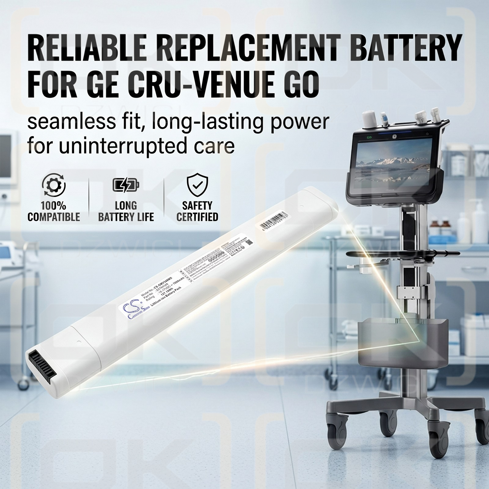 Bateria zamienna do GE  ultrasonic Venue Go /  S5764348 7000 mAh Li-ion 18.17 V (Cameron Sino)