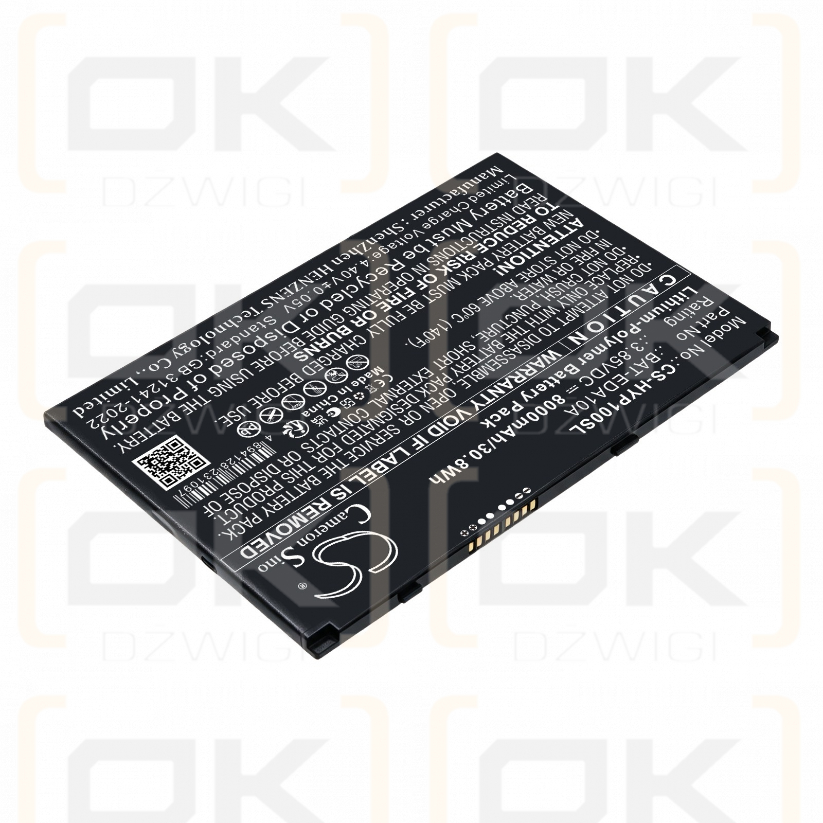 Ersatzakku für Honeywell ScanPal EDA10A / 3012-0418-001 8000 mAh Li-Polymer 3,85 V (Cameron Sino)
