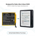 Batería de repuesto para lector electrónico a color Kobo Libra Color de 7 pulgadas / EVE188595QH, 2000 mAh, polímero de litio, 3,87 V (Cameron Sino)