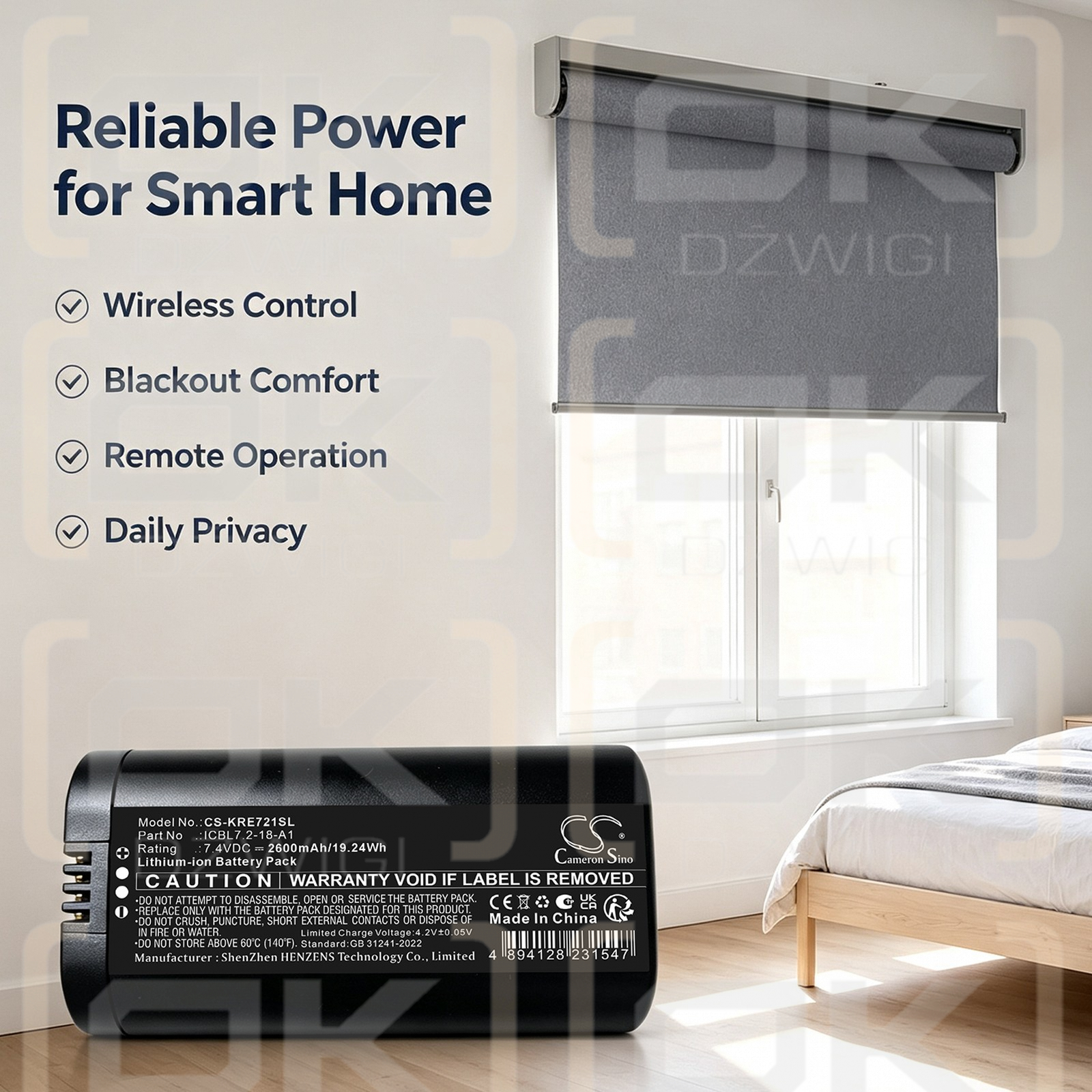 Batería de repuesto para IKEA KADRIL / ICBL7.2-18-A1 2600 mAh Li-ion 7.4 V (Cameron Sino)