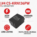 Ersatzakku für Kress KR136E / 59002628 12500 mAh Li-Ion 20V (Cameron Sino)