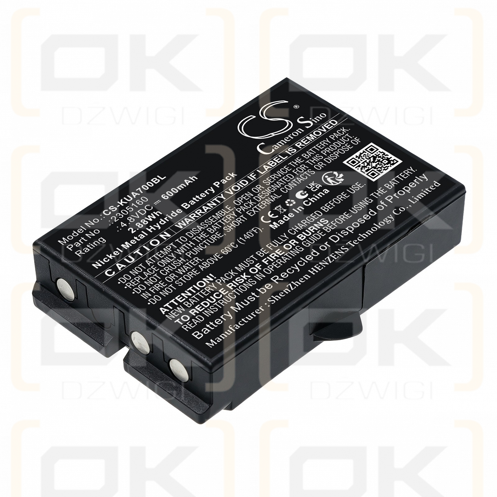 Сменный аккумулятор для карманных компьютеров Ikusi T701 ATEX / 2305160 600 мАч Ni-MH 4,8 В (Cameron Sino)