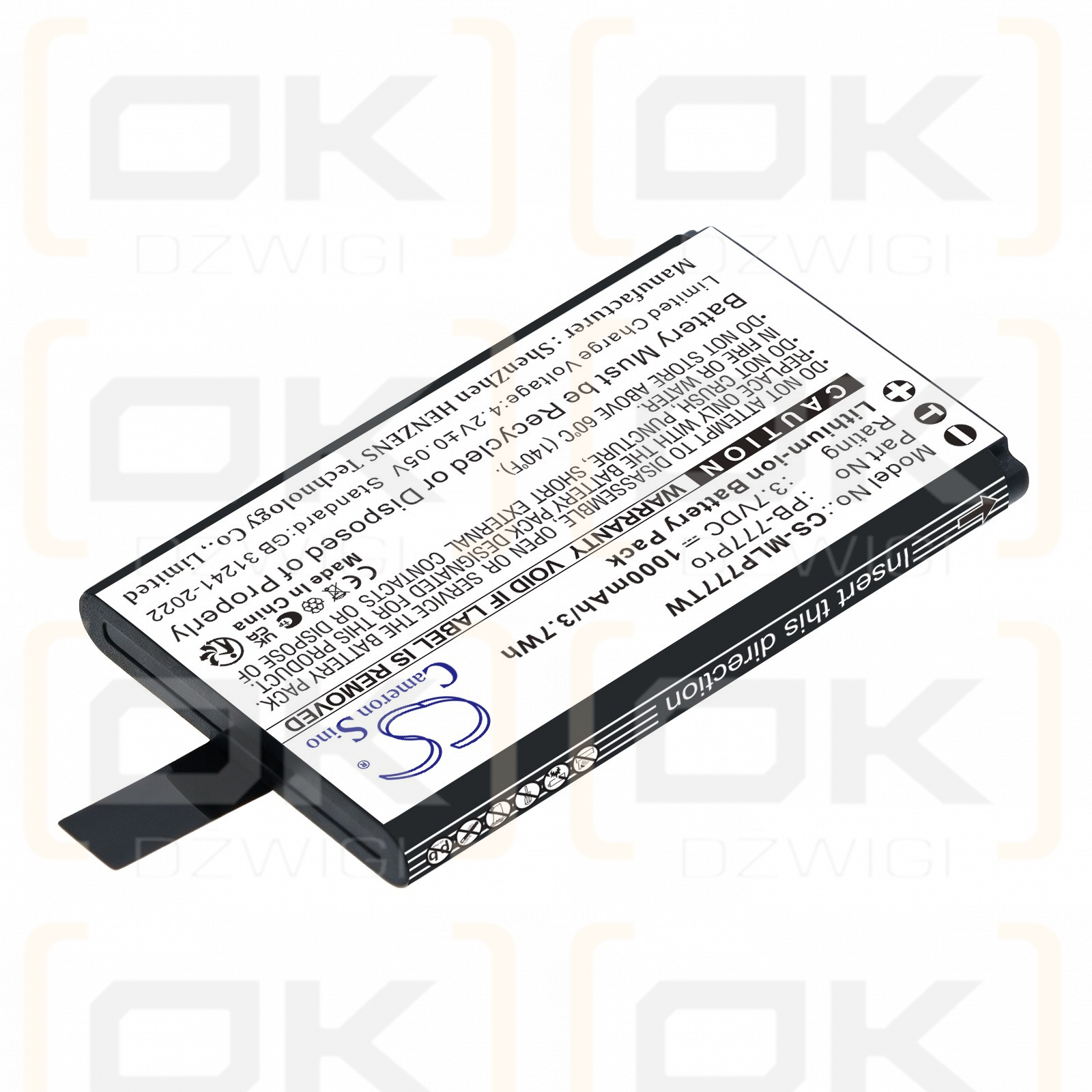 Ersatzakku für Midland 777 Pro / PB-777Pro 1000 mAh Li-Ion 3,7 V (Cameron Sino)