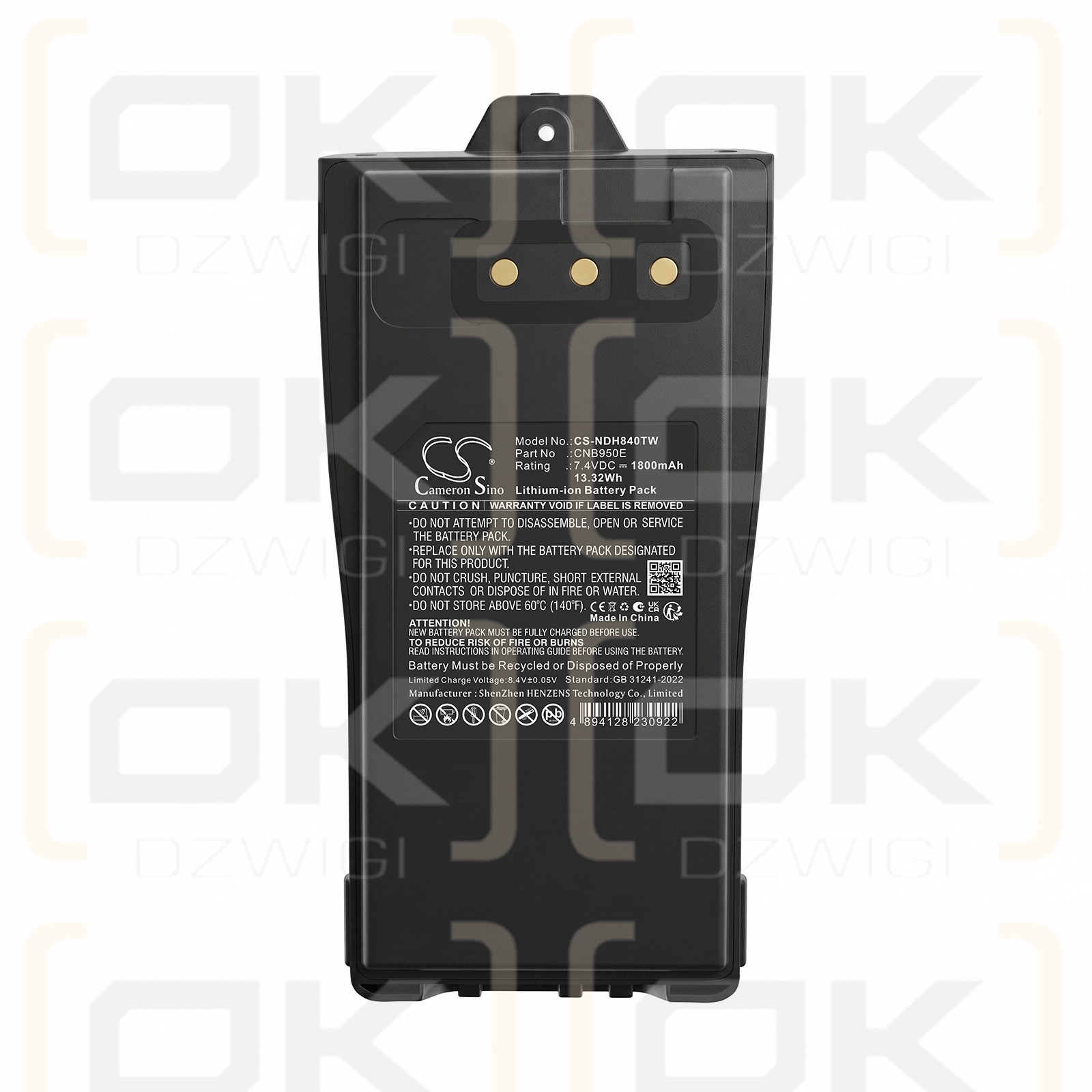 Ersatzakku für Entel HT983 / CNB950E 1800mAh Li-Ion 7,4V (Cameron Sino)