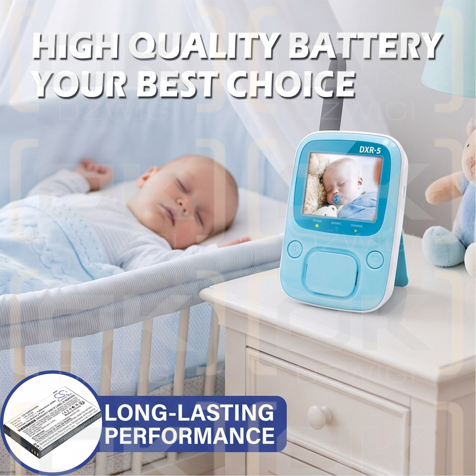 Replacement Battery for Infant Optics DXR-5 / HK-8788 1200 mAh Li-ion 3.7 V (Cameron Sino)
