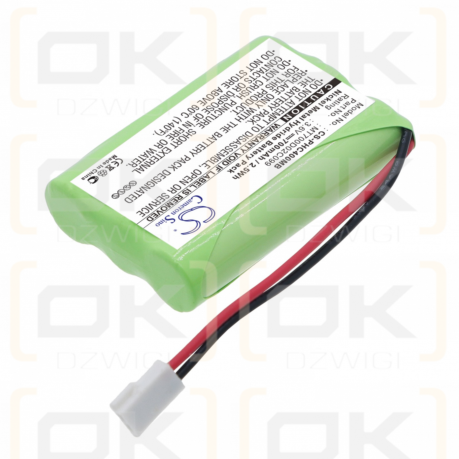 Replacement Battery for Philips SBC-EB3655 / MT700D02C099 700mAh Ni-MH 3.6V (Cameron Sino)