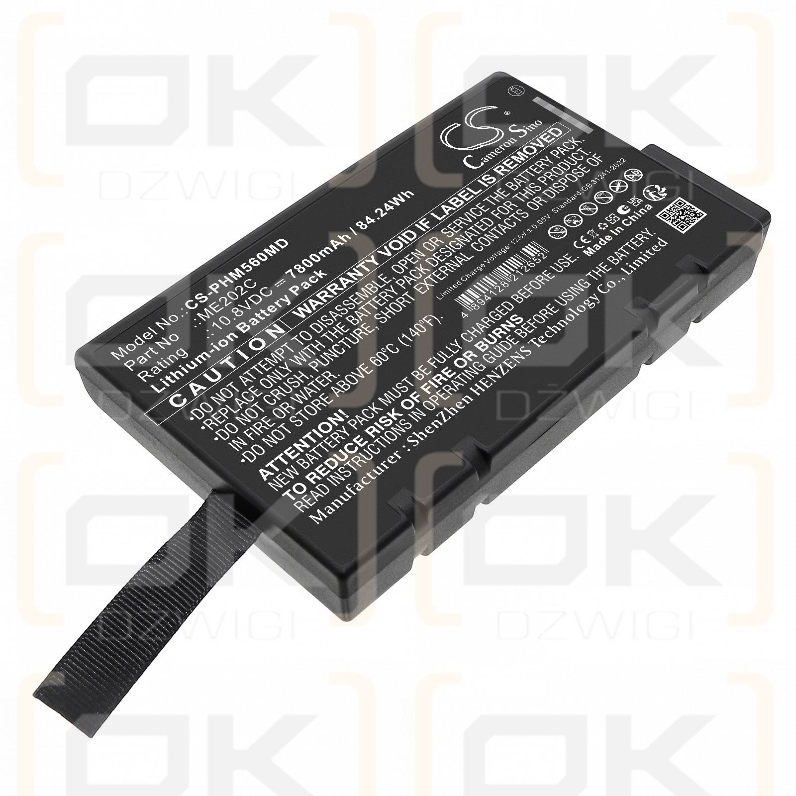 Ersatzakku für Philips Goldway G60E / ME202C 7800 mAh Li-Ion 10,8 V (Cameron Sino)