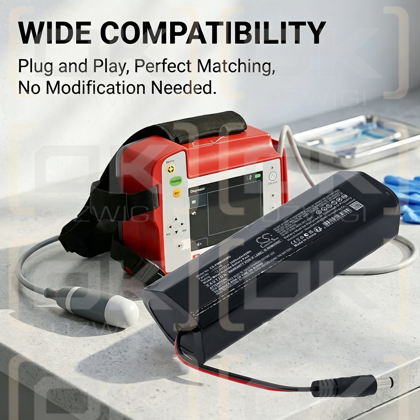 Сменный аккумулятор для Primedic Handyscan Metrax M400 / PRI 96317 3500 мАч Ni-MH 12 В (Cameron Sino)