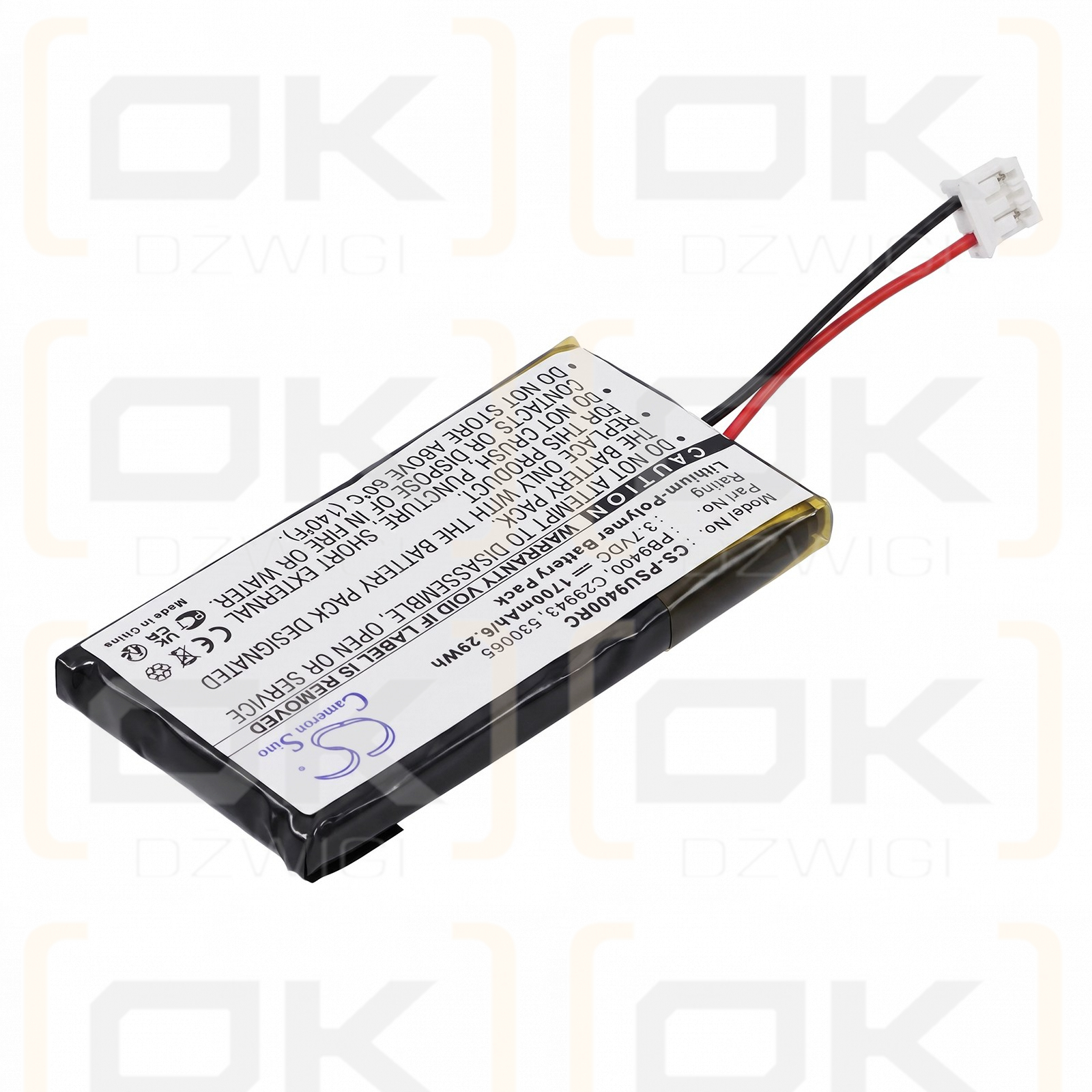 Batería de repuesto para Philips Pronto TSU9400 / PB9400, 1700 mAh, polímero de litio, 3,7 V (Cameron Sino)