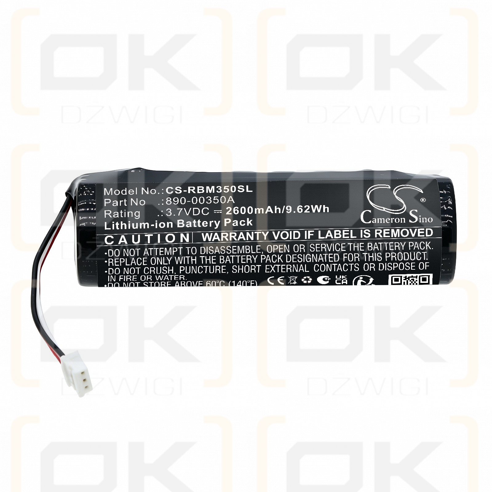 Replacement Battery for Ray-ban Meta Wayfarer Charging Case / 890-00350A 2600 mAh Li-ion 3.7 V (Cameron Sino)