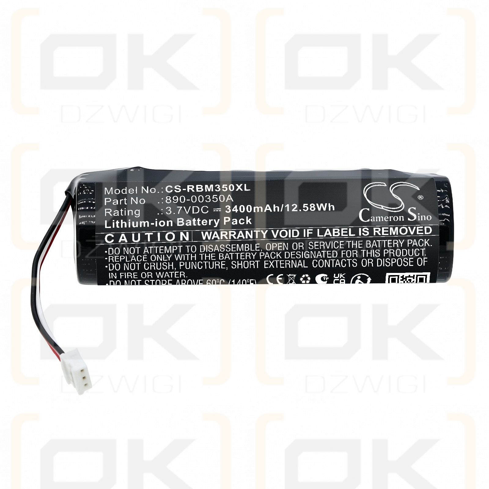 Replacement Battery for Ray-ban Meta Wayfarer Charging Case / 890-00350A 3400 mAh Li-ion 3.7 V (Cameron Sino)