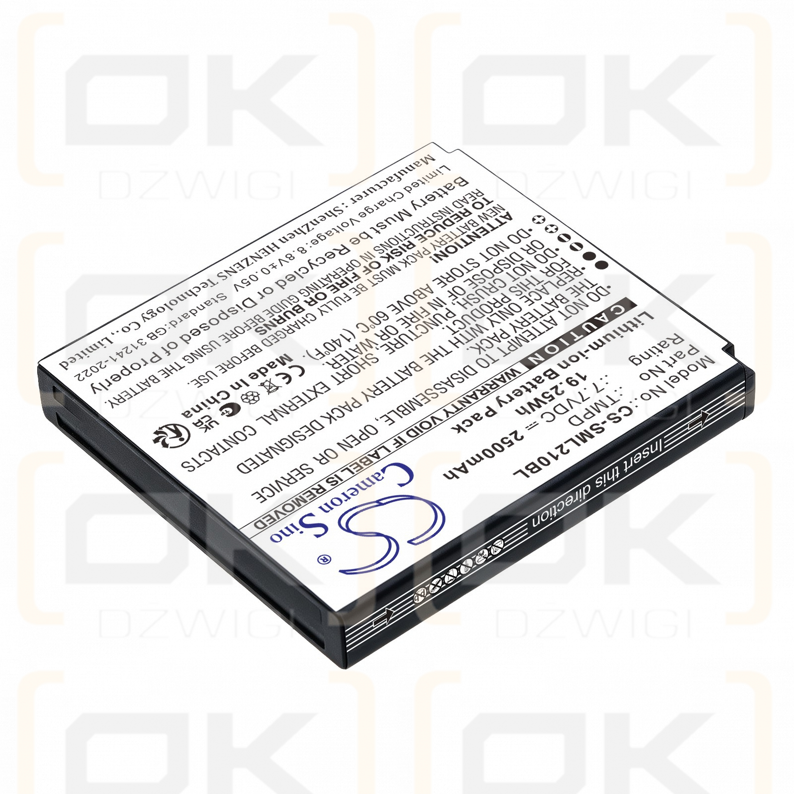 Bateria zamienna do Sunmi  T8A10 / TMPD 2500 mAh Li-ion 7.7 V (Cameron Sino)