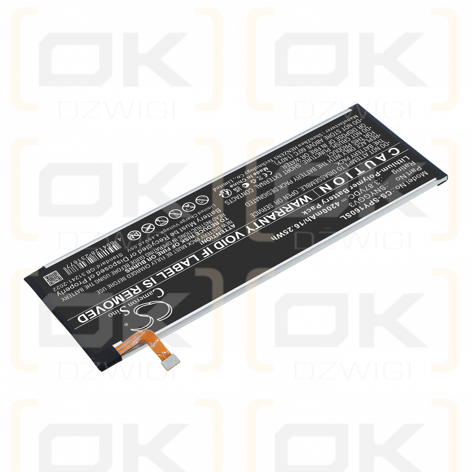 Batería de repuesto para Sony CFI-Y1016 / SNYGGV3, 4200 mAh, polímero de litio, 3,87 V (Cameron Sino)