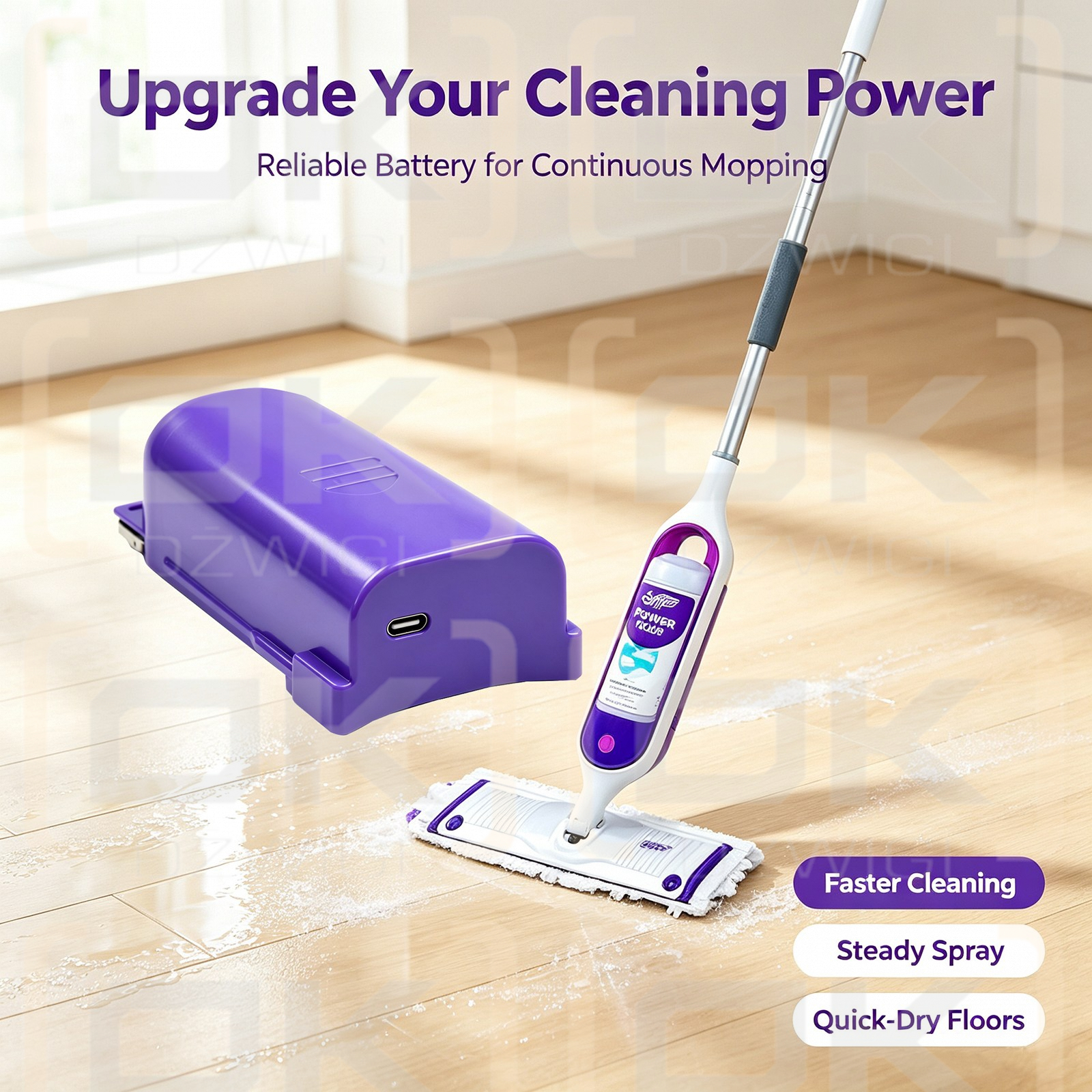 Batería de repuesto para mopa Swiffer WetJet / INR18650 2600 mAh Li-ion 3.7 V (Cameron Sino)