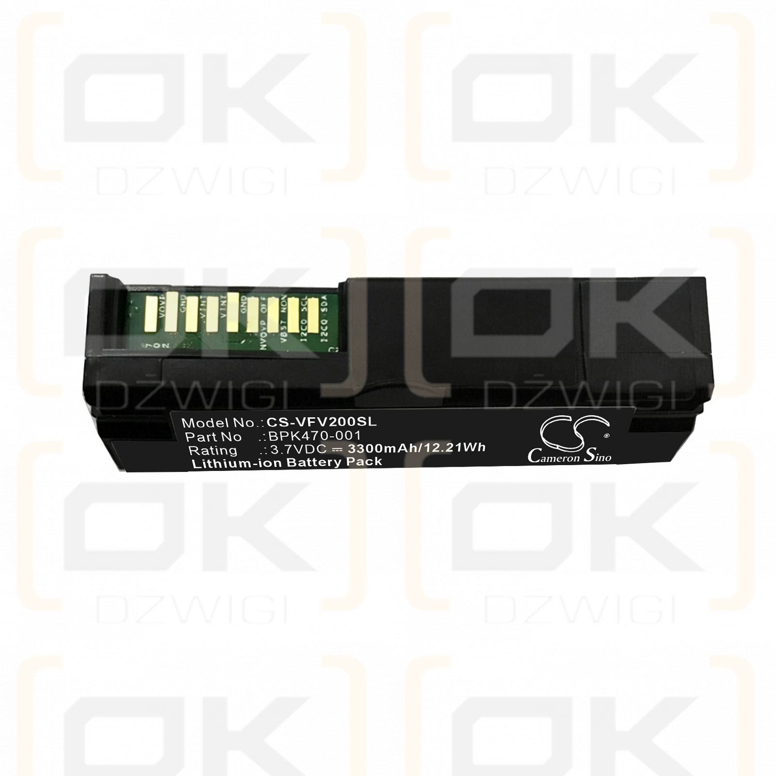 Batería de repuesto para Verifone V200T / BPK470-001, 3300 mAh, iones de litio, 3,7 V (Cameron Sino)