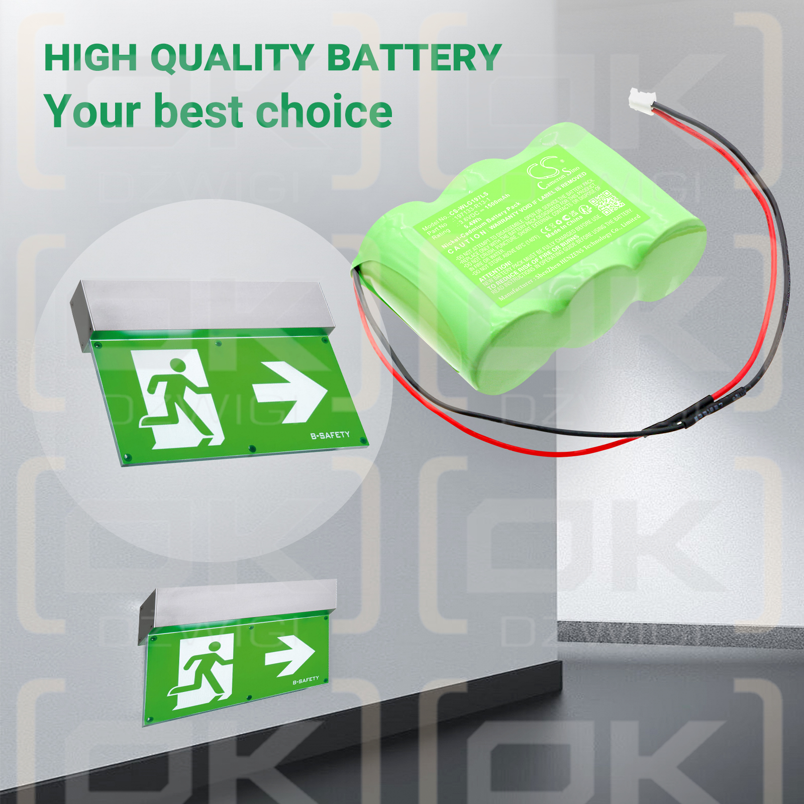 Batería de repuesto para Willing Wi200552 3 VTCS / 197133-R13-1 1500 mAh Ni-CD 3.6 V (Cameron Sino)