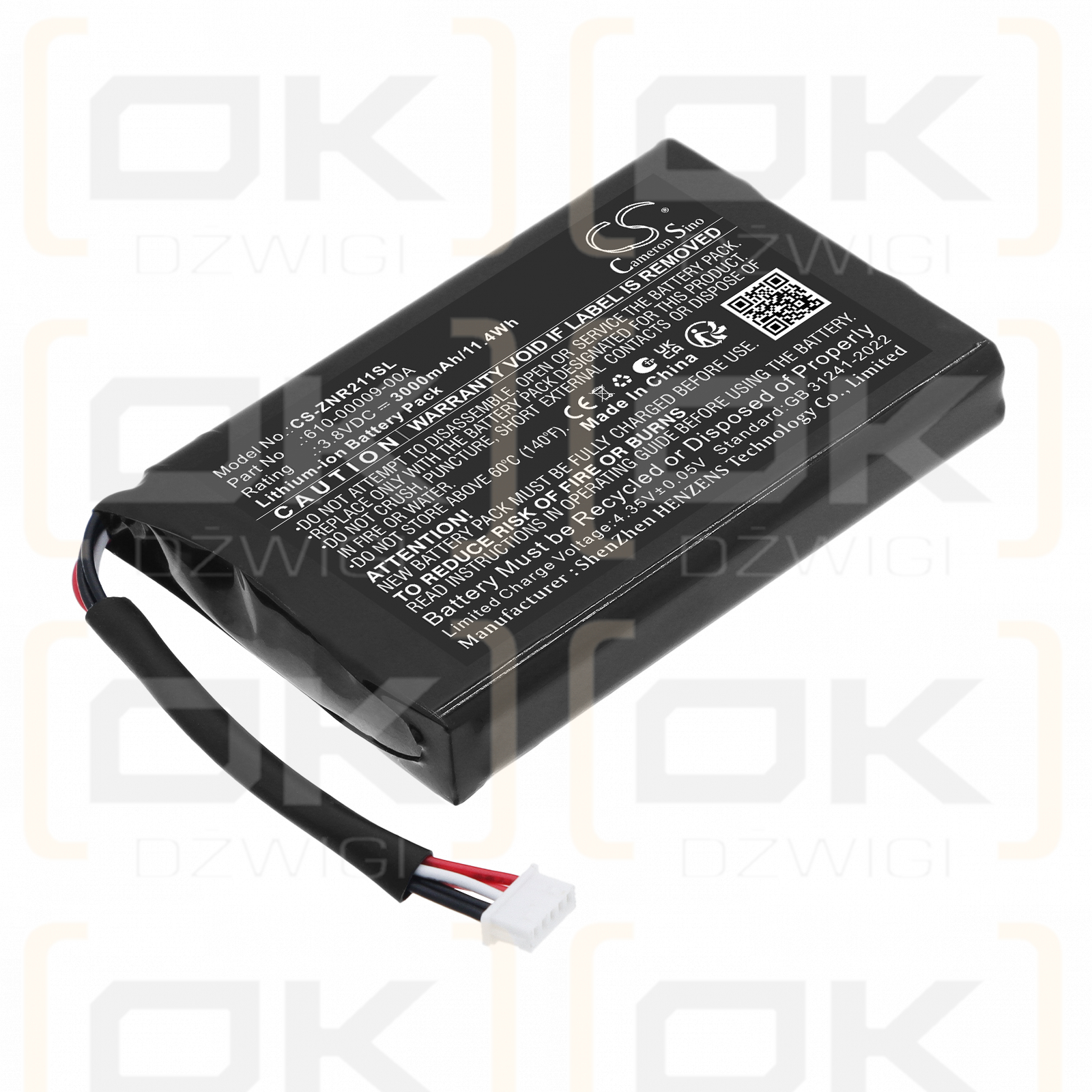 Replacement Battery for Zyxel / 610-00009-00A 3000 mAh Li-ion 3.8 V (Cameron Sino)