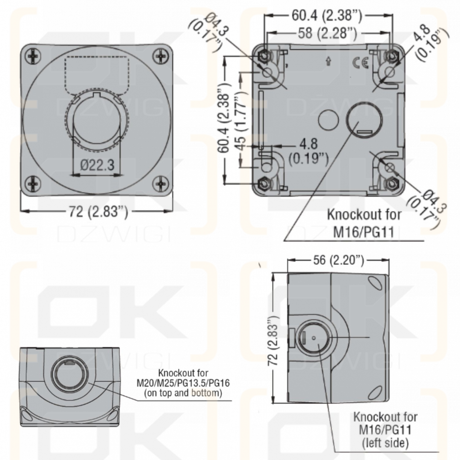 Lovato Electric DRc cassette with button LPCB6344 system 1xNC, STOP (no. LPZP1B5602)
