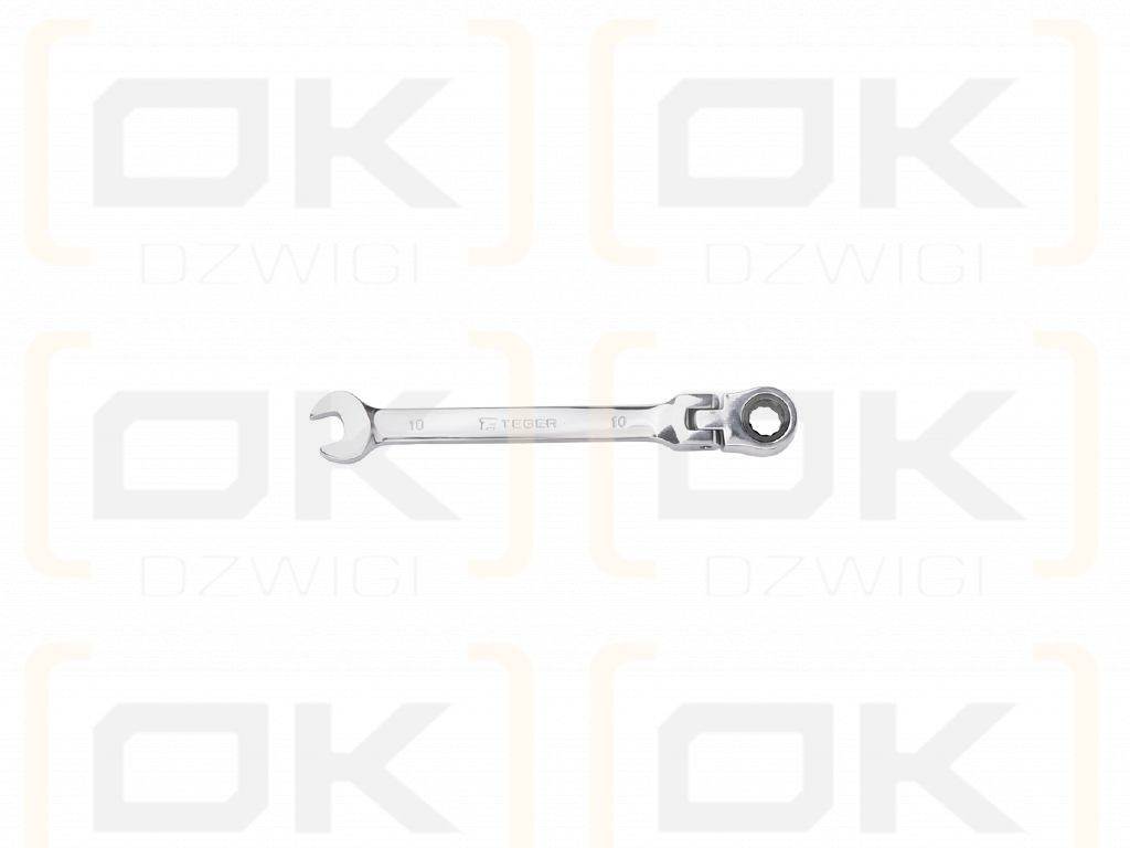 Ratcheting open-end wrench, articulated, 10 mm, Teger