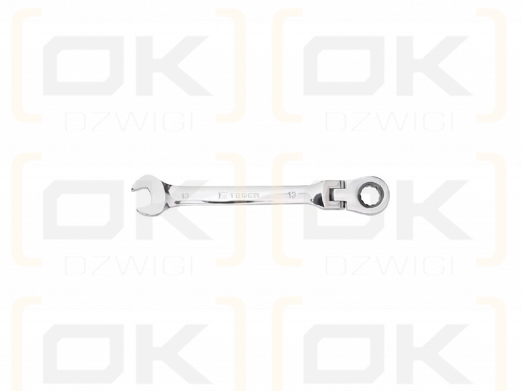 Ratcheting open-end wrench, articulated, 13 mm, Teger