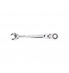 Ratcheting open-end wrench, articulated, 18 mm, Teger