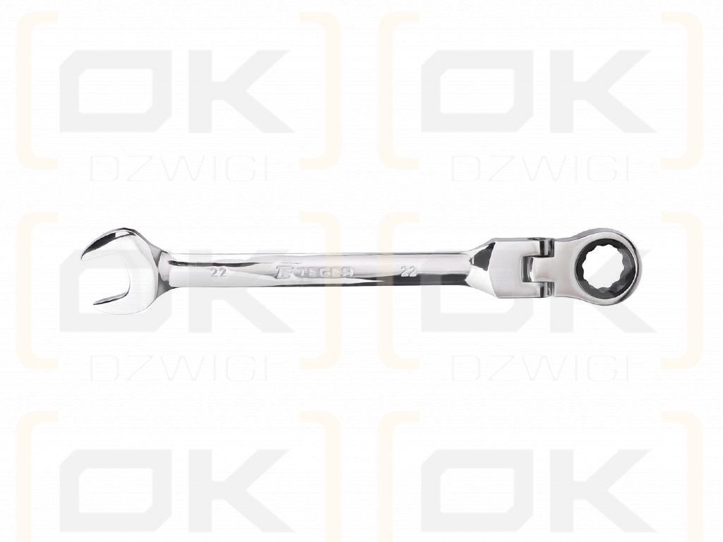 Combination wrench with ratchet, foldable, hinged, 22 mm, Teger