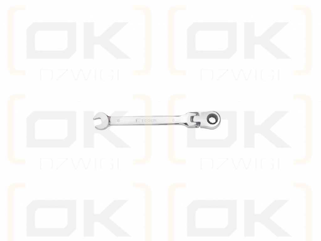 Ratcheting open-end wrench, articulated, 8 mm, Teger