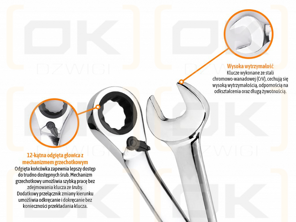 Ratchet open-end wrench, offset, 10 mm, Teger