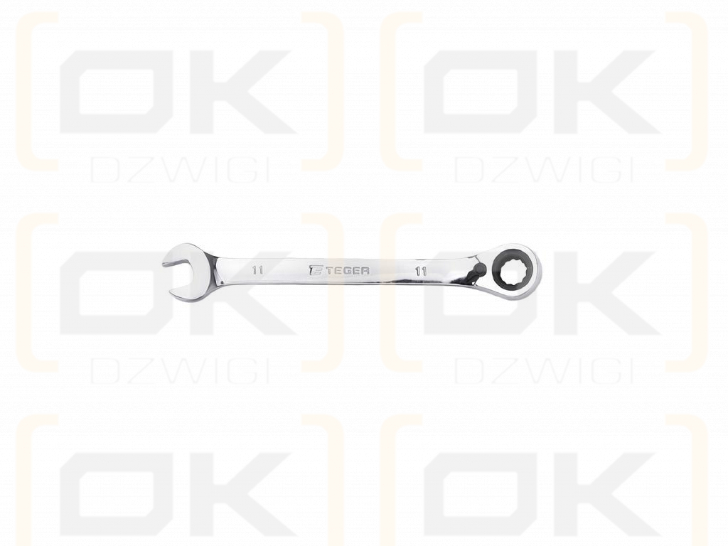 Ratchet open-end wrench, offset, 11 mm, Teger