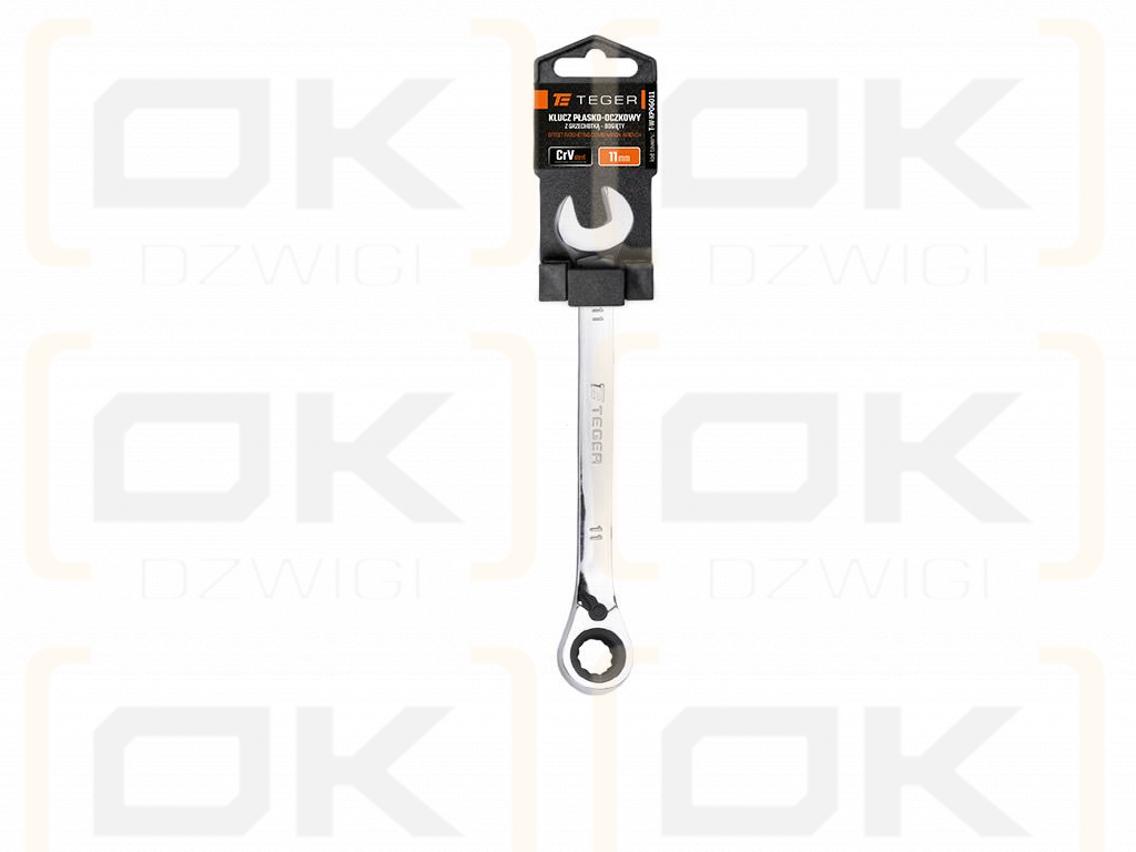 Ratchet open-end wrench, offset, 11 mm, Teger