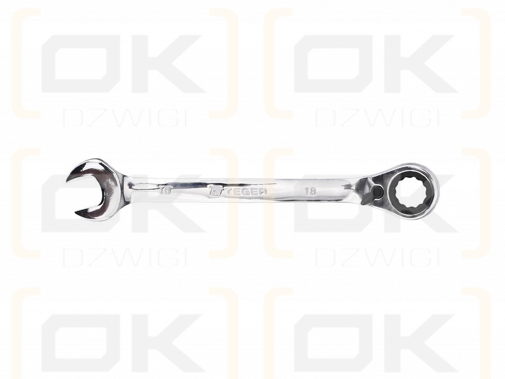 Ratchet open-end wrench, offset, 18 mm, Teger