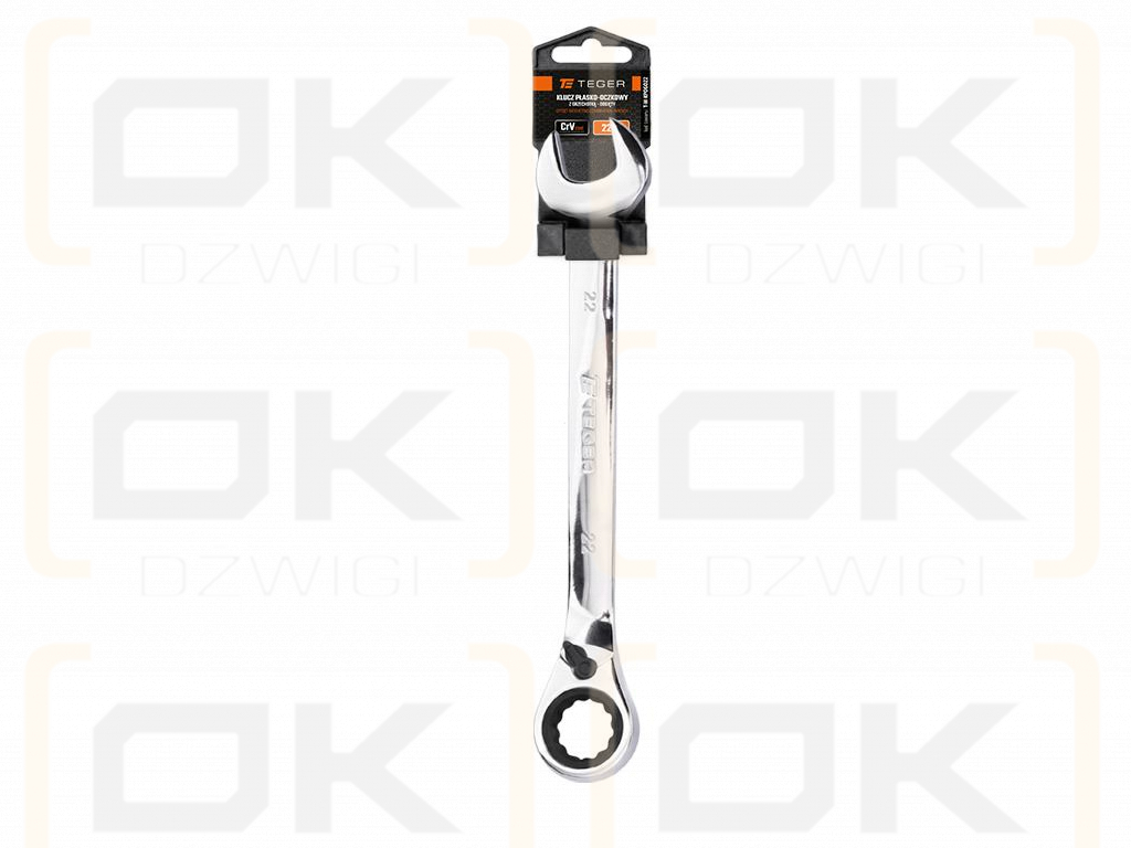 Ratchet open-end wrench, offset, 22 mm, Teger