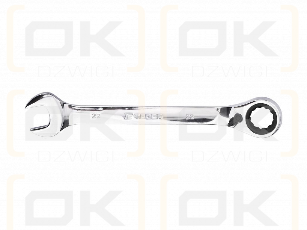 Ratchet open-end wrench, offset, 22 mm, Teger