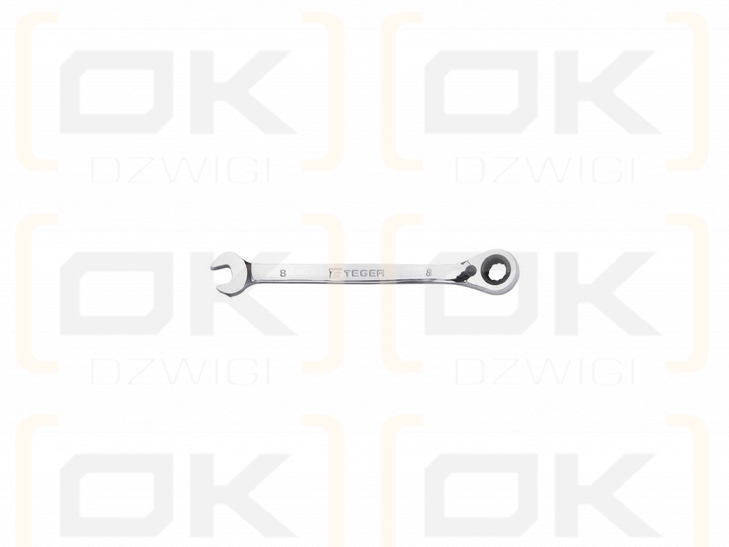 Ratcheting open-end wrench, offset, 8 mm, Teger